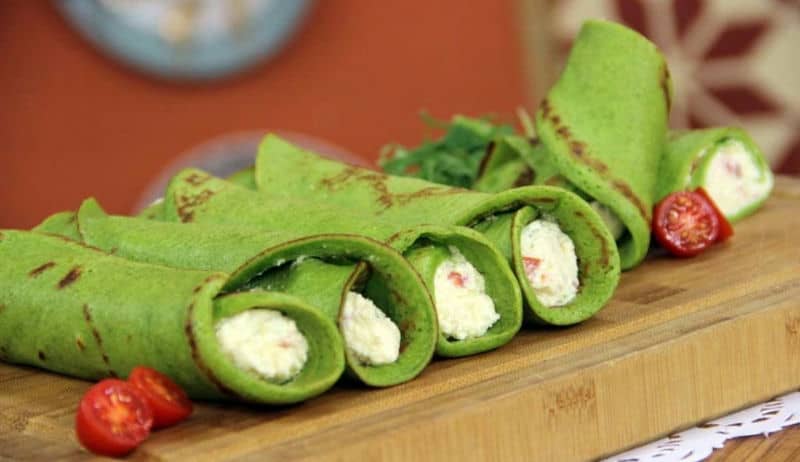 receita de panqueca de rúcula