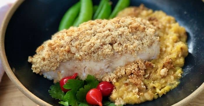 receita de peixe em crosta de castanhas