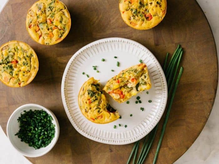Receita raw de mini quiches de legumes