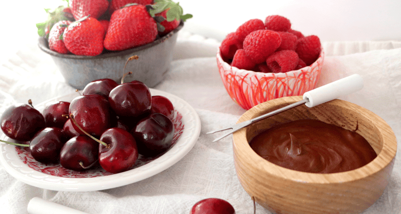 receita de foundue de chocolate vegano