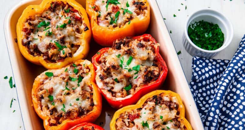 receita de pimentão recheado com legumes