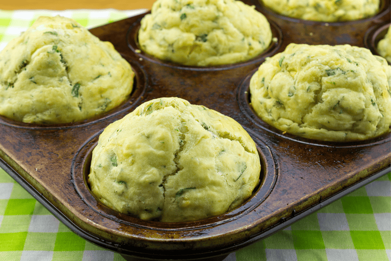 Receita de muffin de espinafre recheado