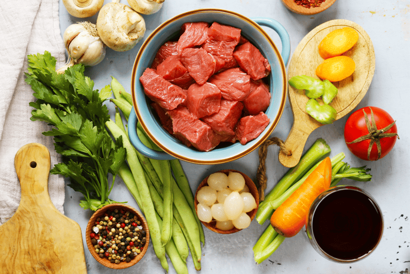 Receita light de carne com legumes