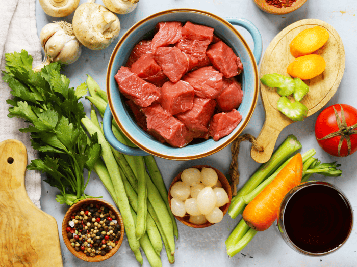 Receita light de carne com legumes