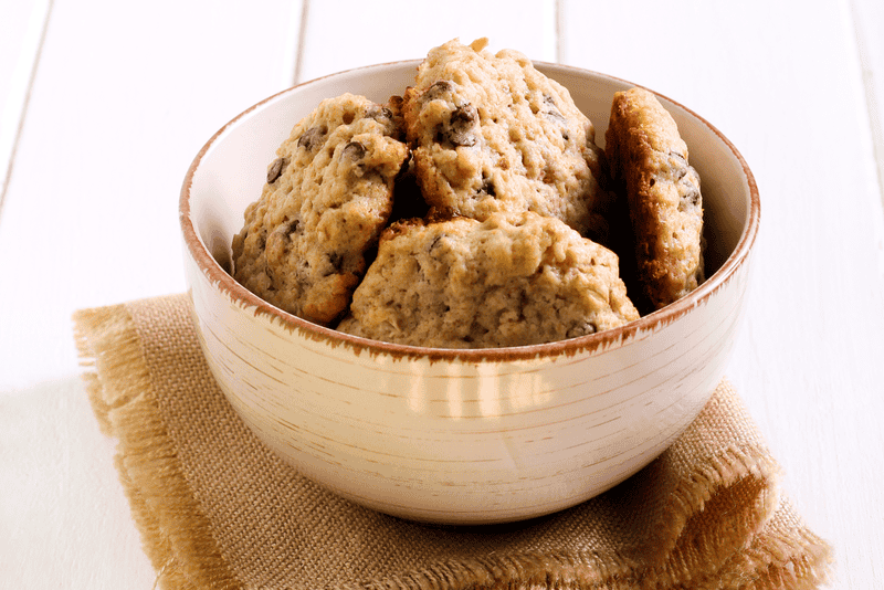 Receita de cookies de aveia com banana