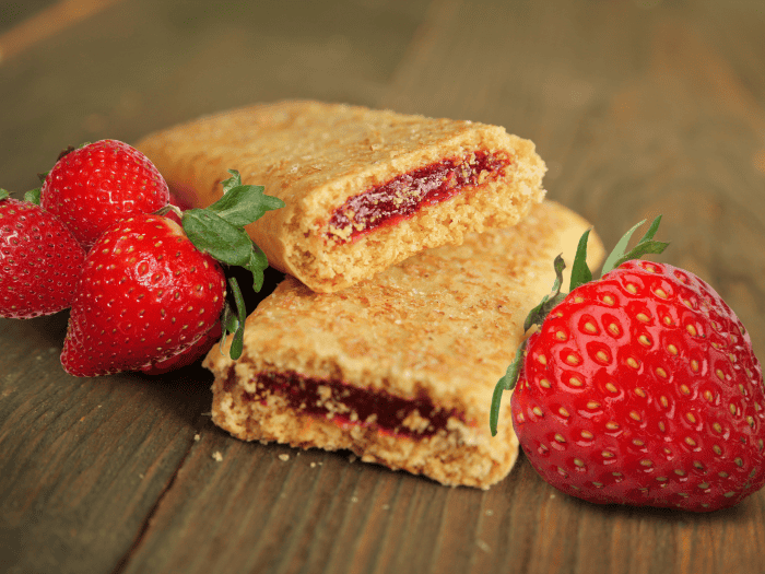 Receita de barra de cereal com recheio de geleia natural de fruta